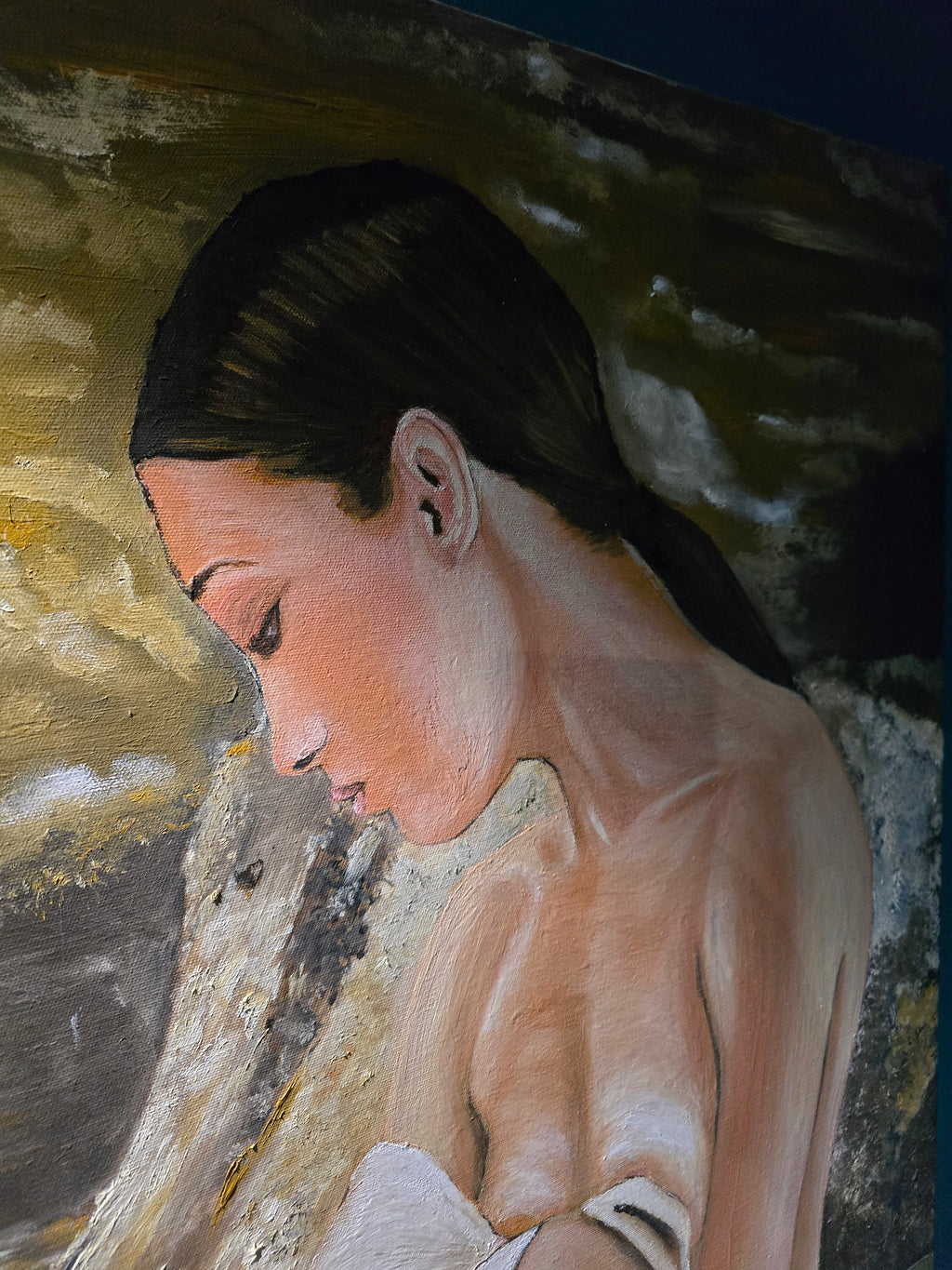 Vintage 2004 beautiful Cypriot painting of a woman