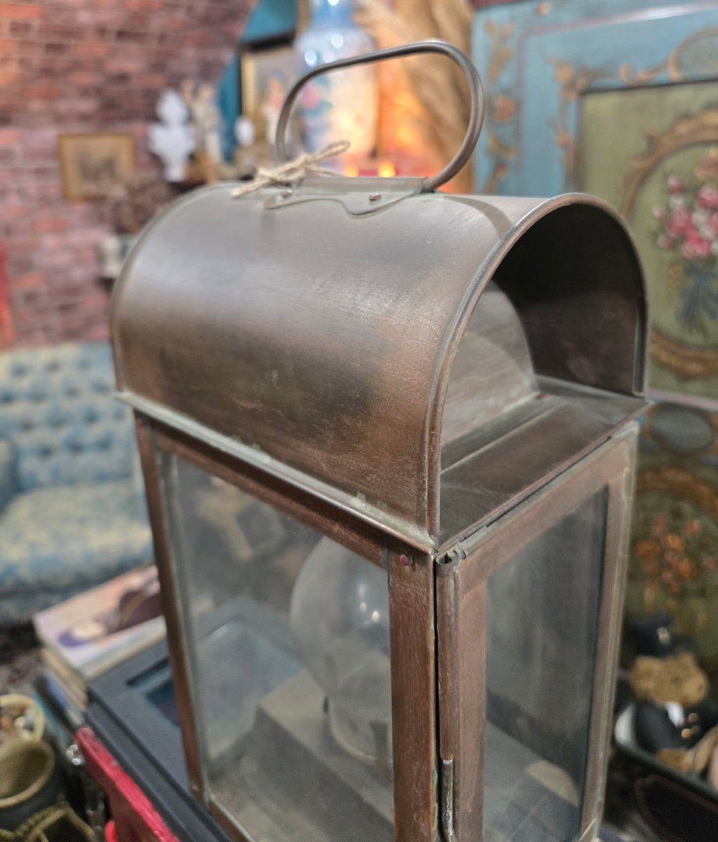 Vintage Railway Oil Lantern Made in England Glass