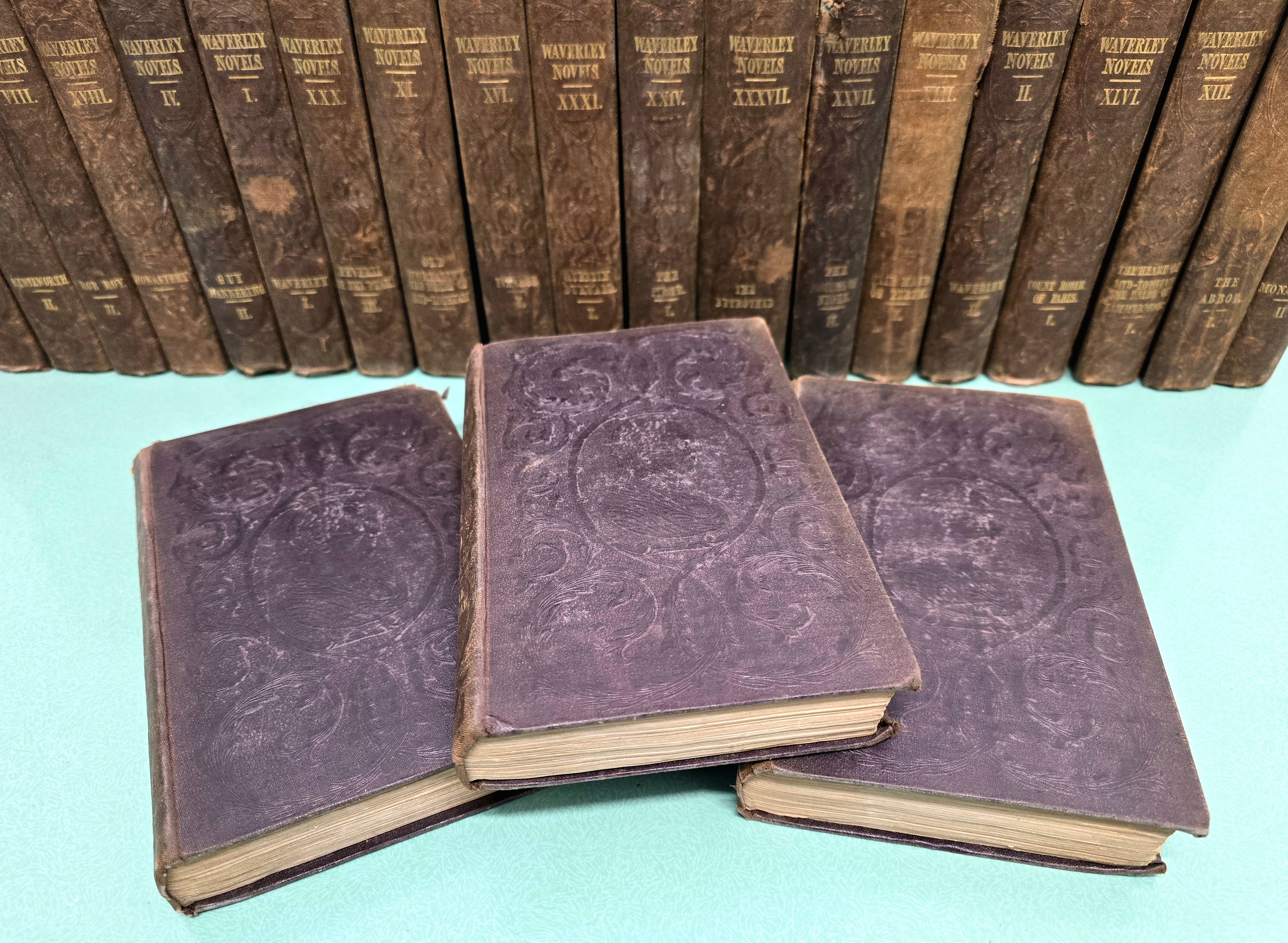 Antique Rare 1829-1833 Waverley Novels Published: Edinburgh Robert Cadell Books