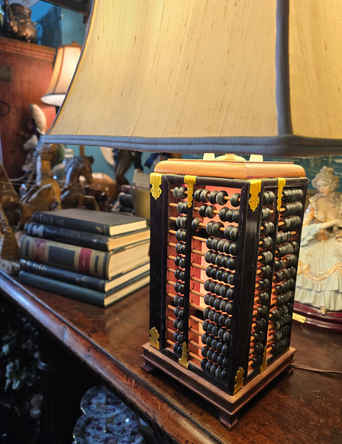 Vintage Chinese abacus table lamp