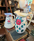 Vintage hand painted ceramic pitchers set