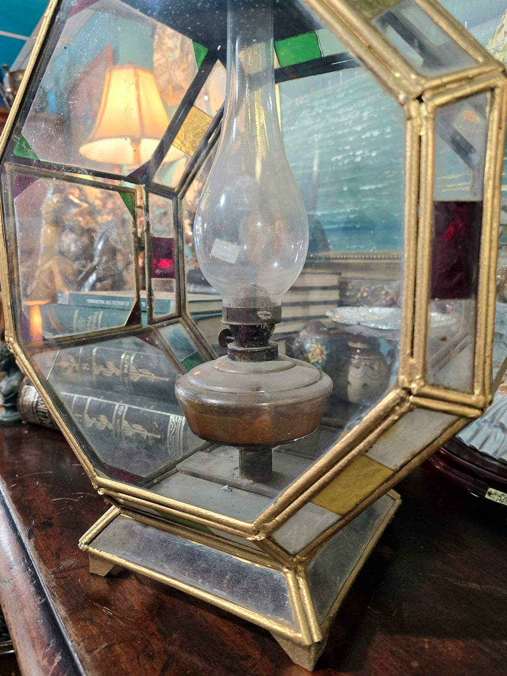 Vintage Art Nouveau Octagon Ceiling floor Light