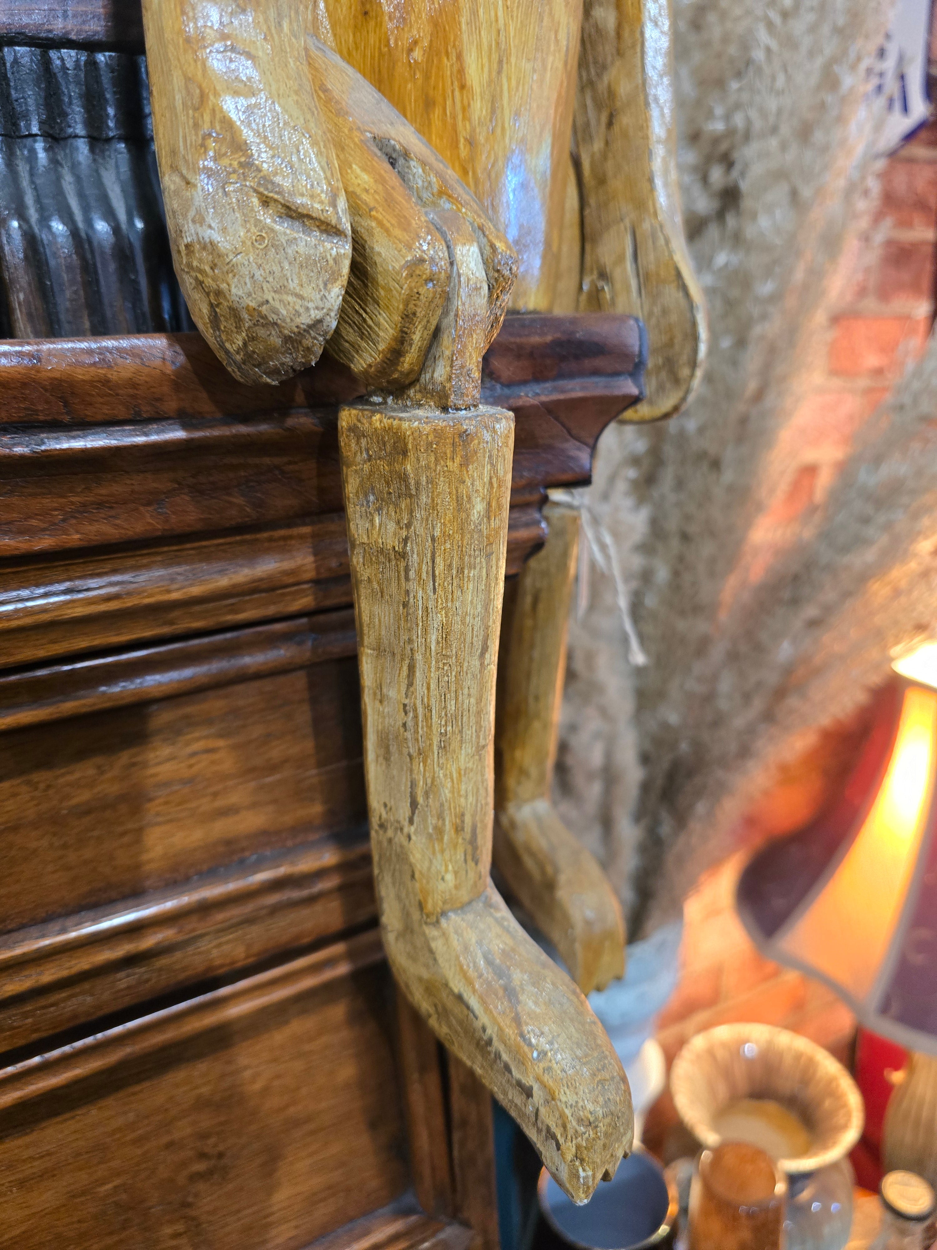 Vintage wooden articulated Hennow Hare figure