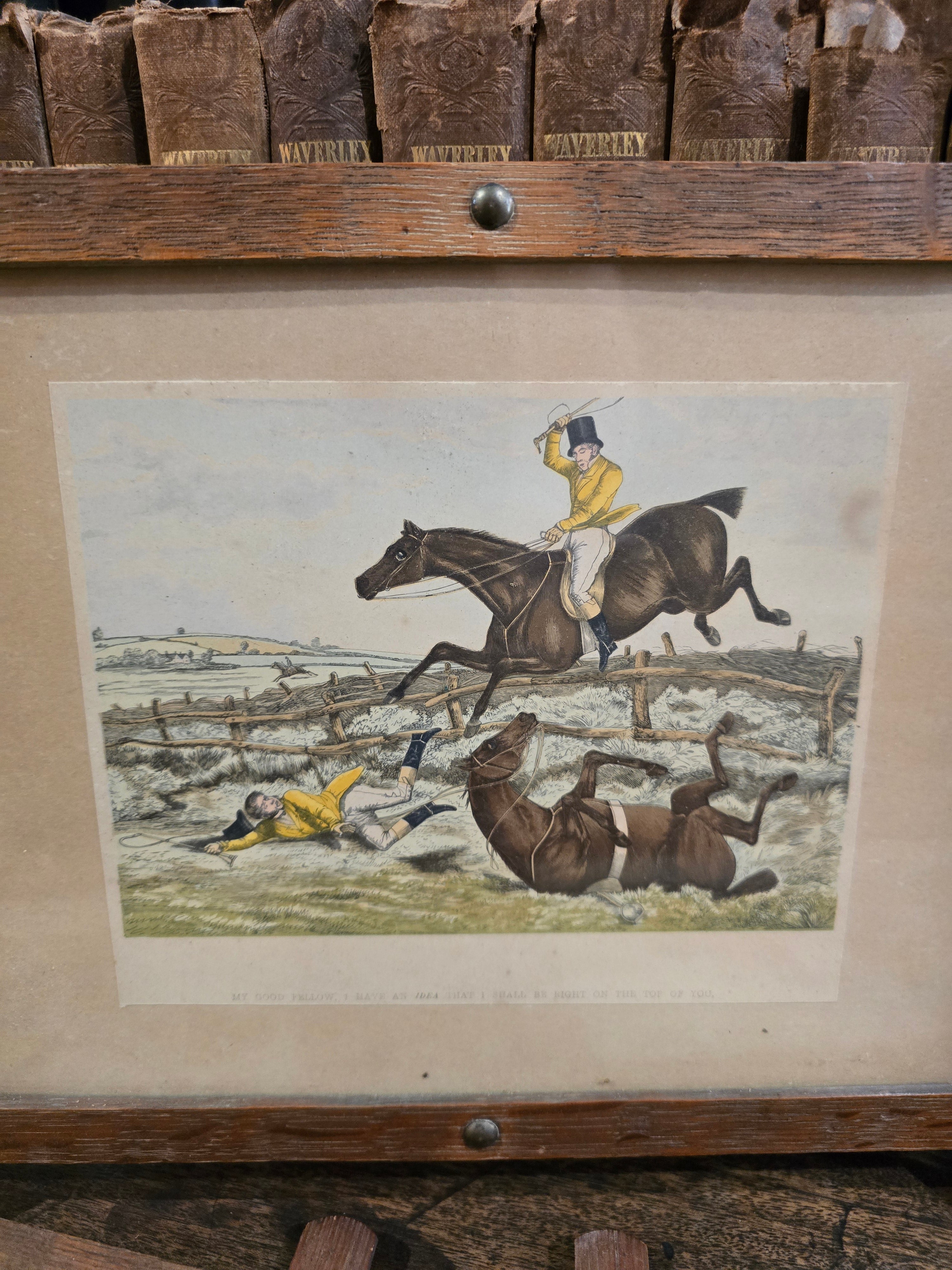 Antique framed fox hunting prints after the British artist Henry Thomas Alken (1785–1851)