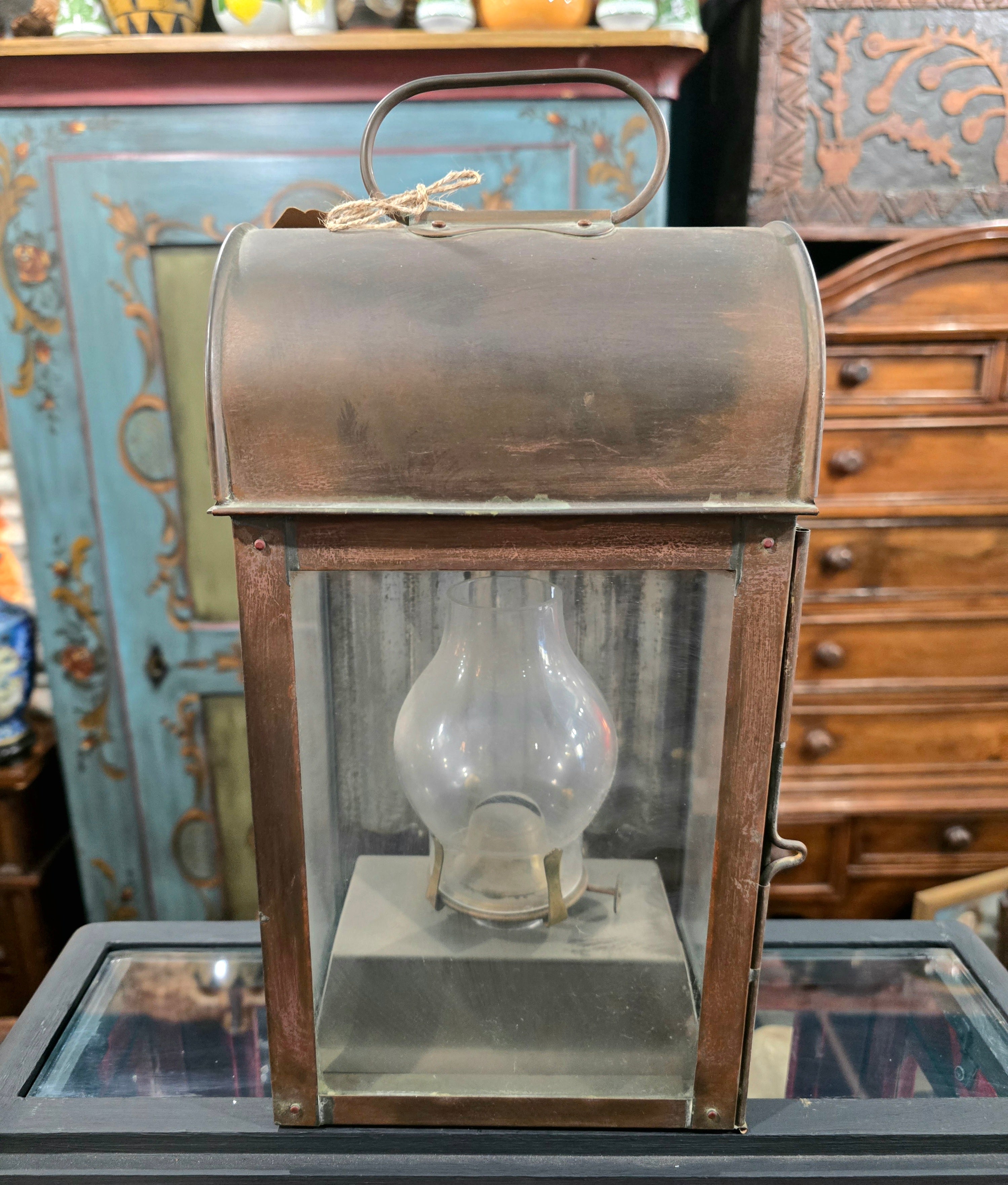 Vintage Railway Oil Lantern Made in England Glass