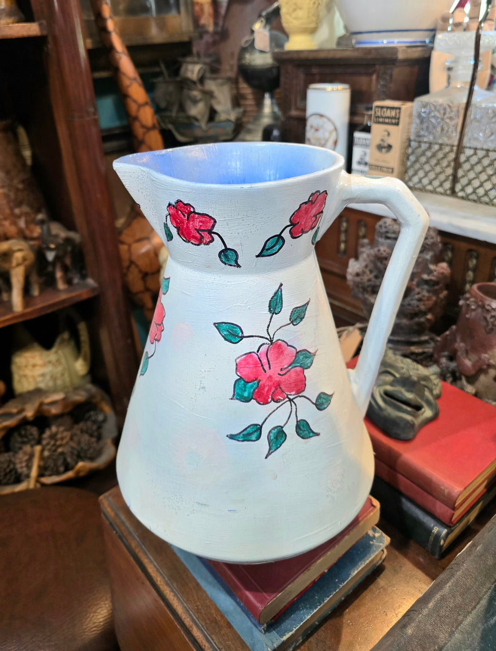 Vintage hand painted ceramic pitchers set
