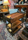 Antique 1920's wooden oak tea trolley