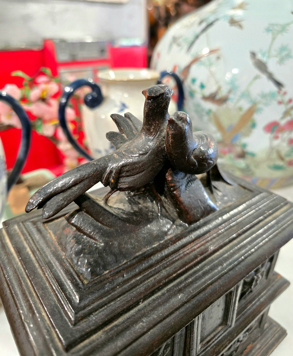 Antique 19th century Swiss Black Forest jewelry box
