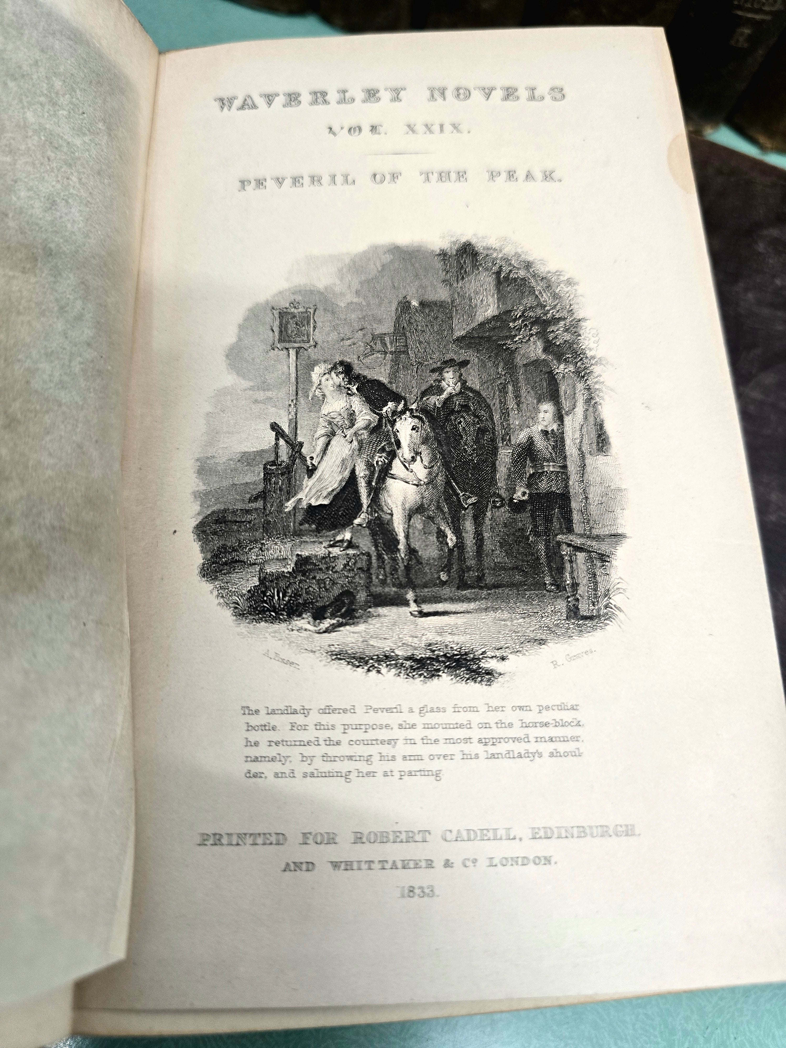 Antique Rare 1829-1833 Waverley Novels Published: Edinburgh Robert Cadell Books