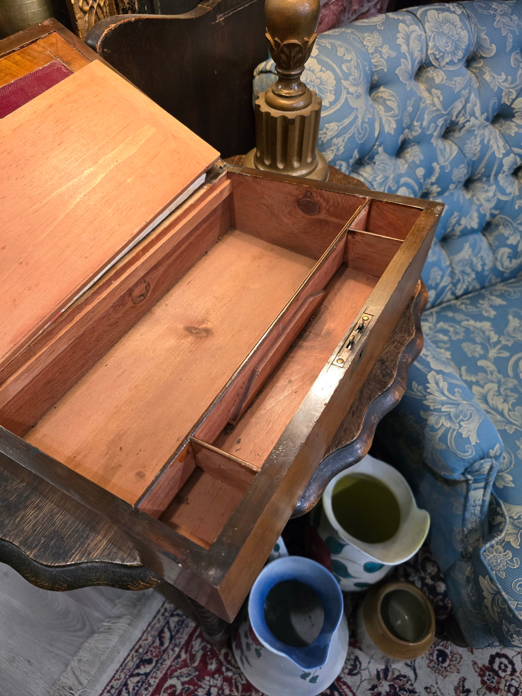 Antique 19th Century Victorian antique writing box in walnut