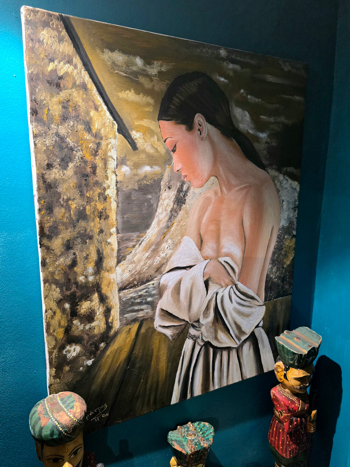 Vintage 2004 beautiful Cypriot painting of a woman