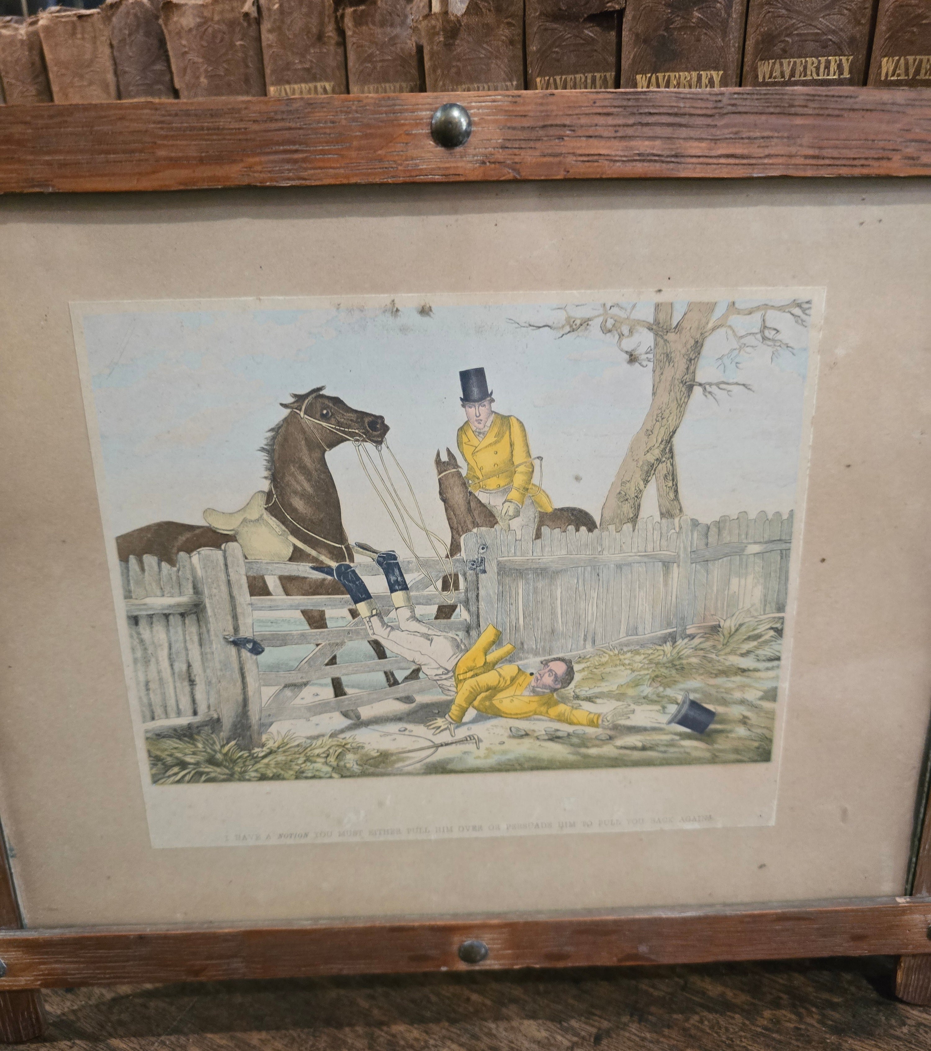 Antique framed fox hunting prints after the British artist Henry Thomas Alken (1785–1851)