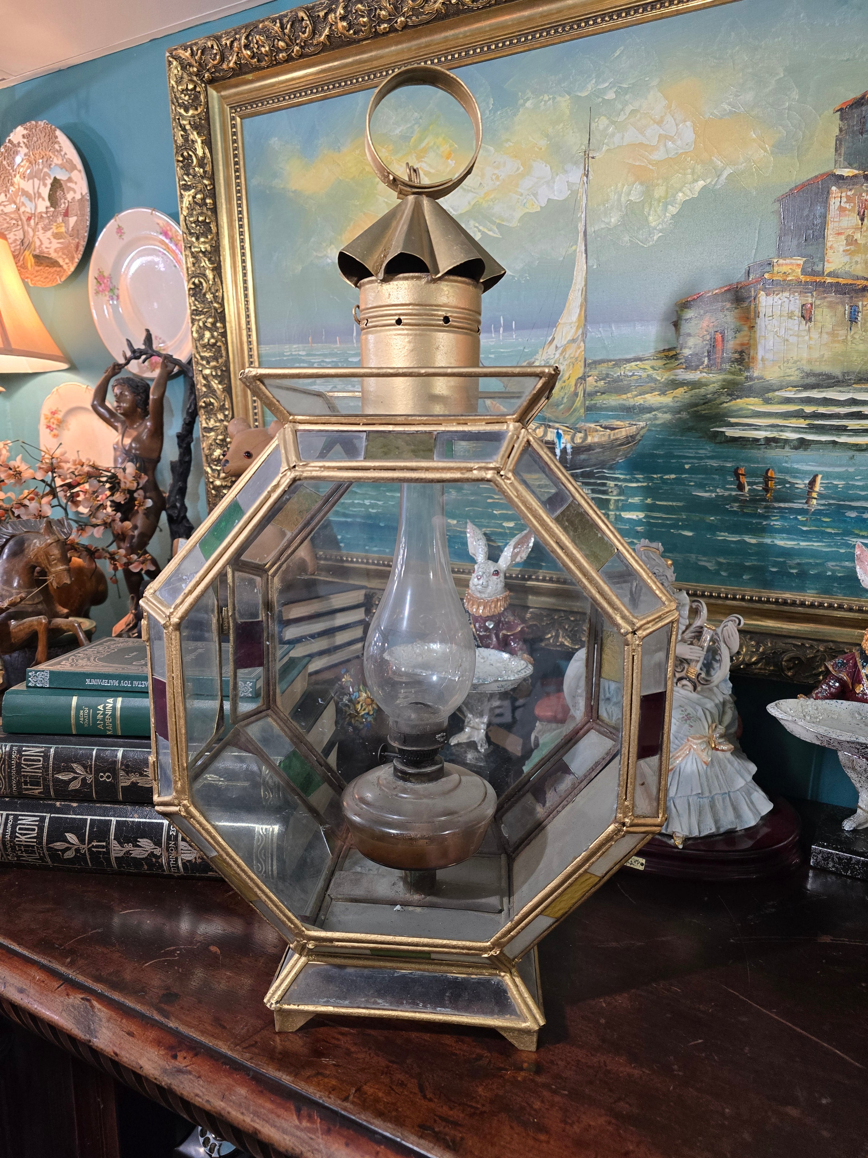 Vintage Art Nouveau Octagon Ceiling floor Light