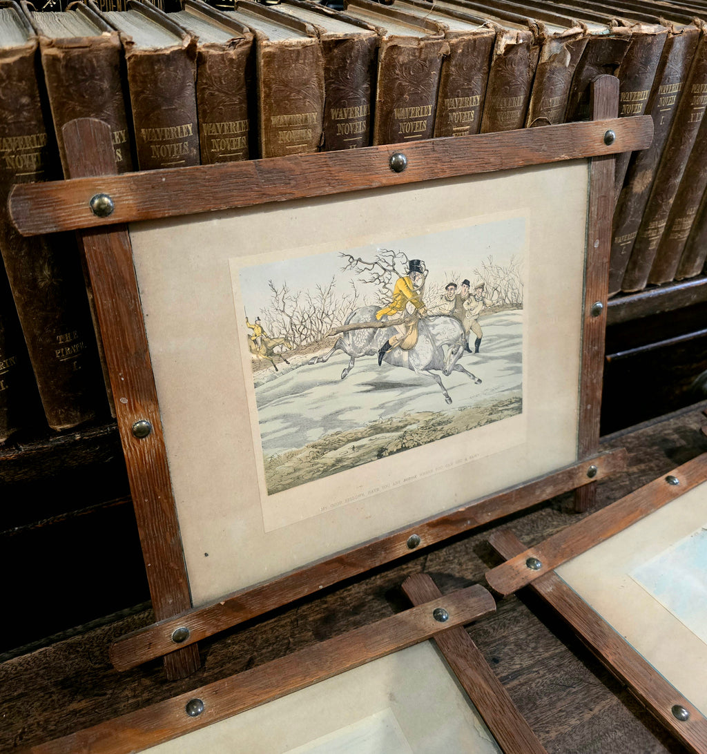 Antique framed fox hunting prints after the British artist Henry Thomas Alken (1785–1851)