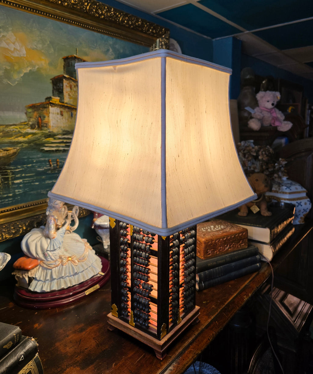 Vintage Chinese abacus table lamp
