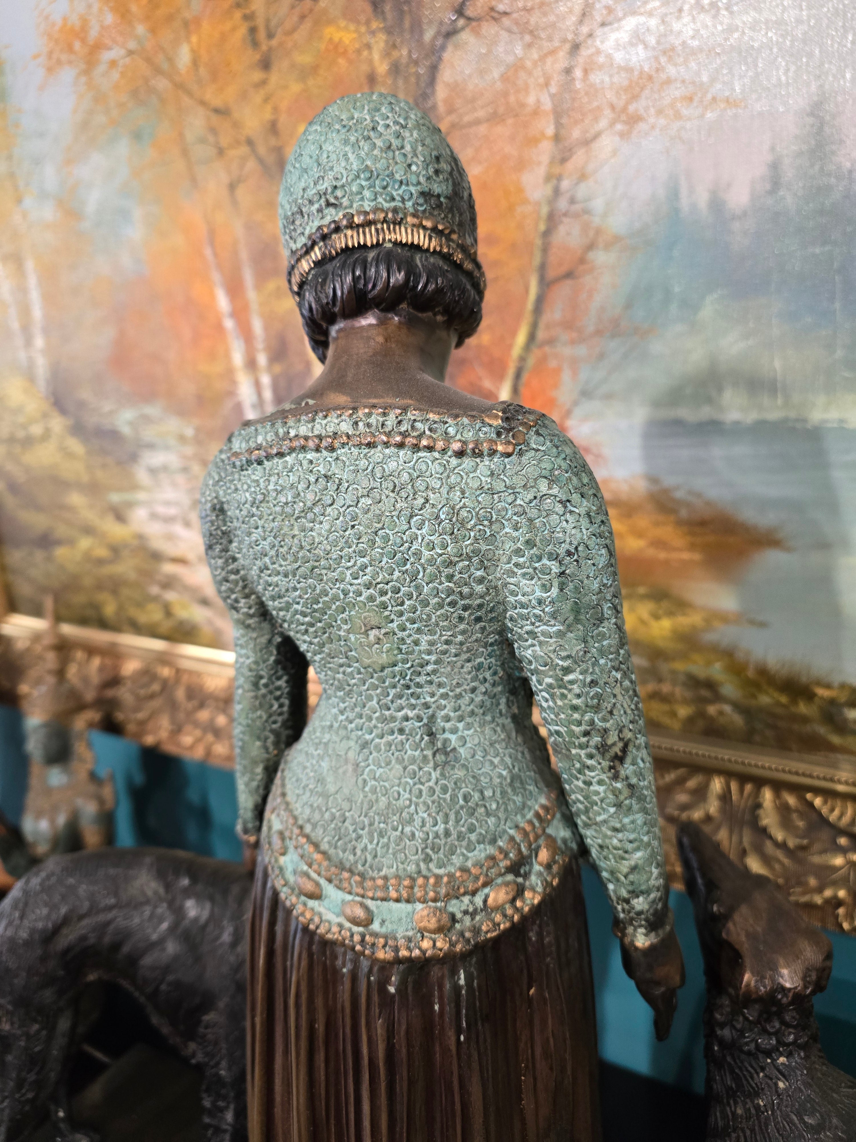 Vintage heavy sculpture is titled "Les Amis Toujours" Friends Forever