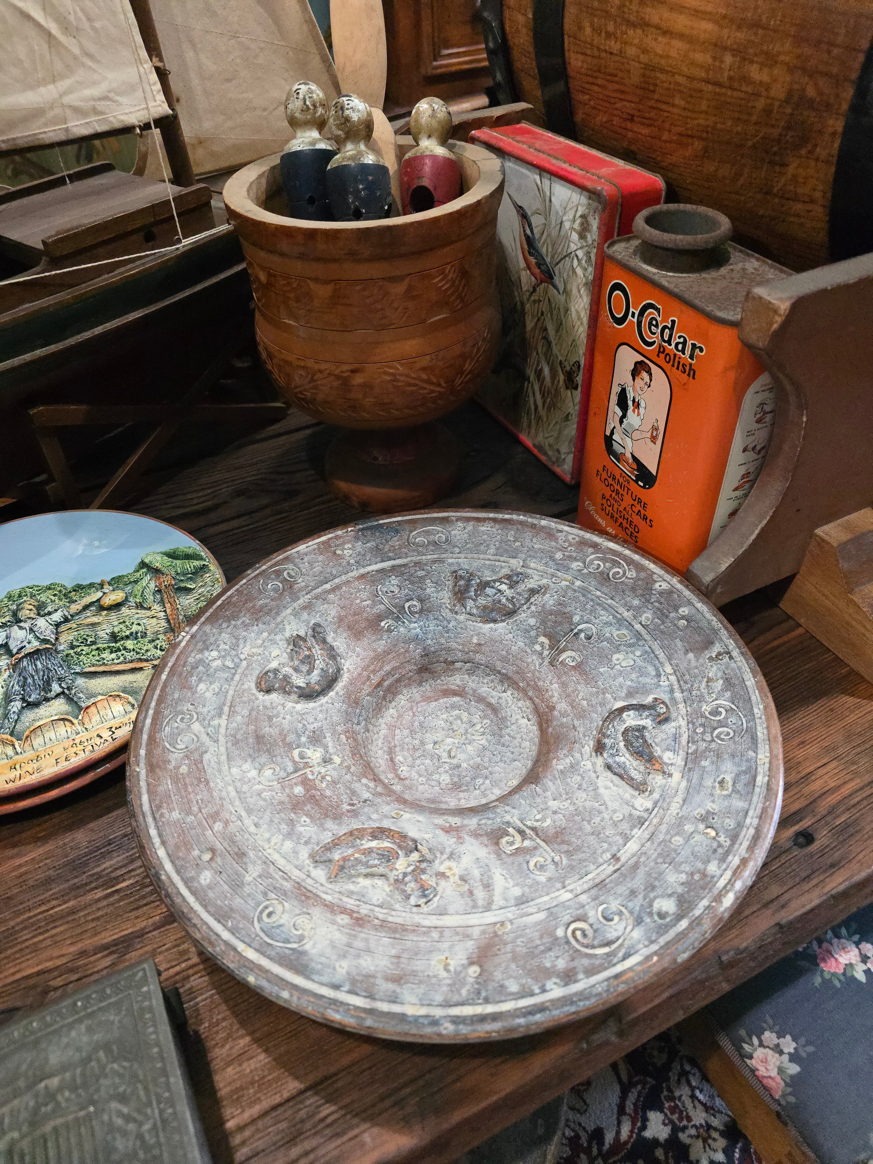 Vintage heavy terracotta plate or bowl
