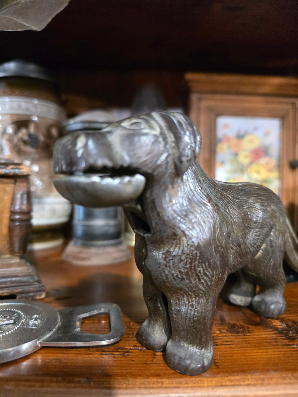 Antique Victorian-era cast iron dog nutcracker