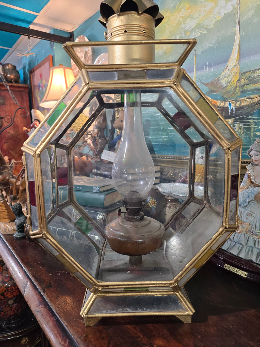 Vintage Art Nouveau Octagon Ceiling floor Light