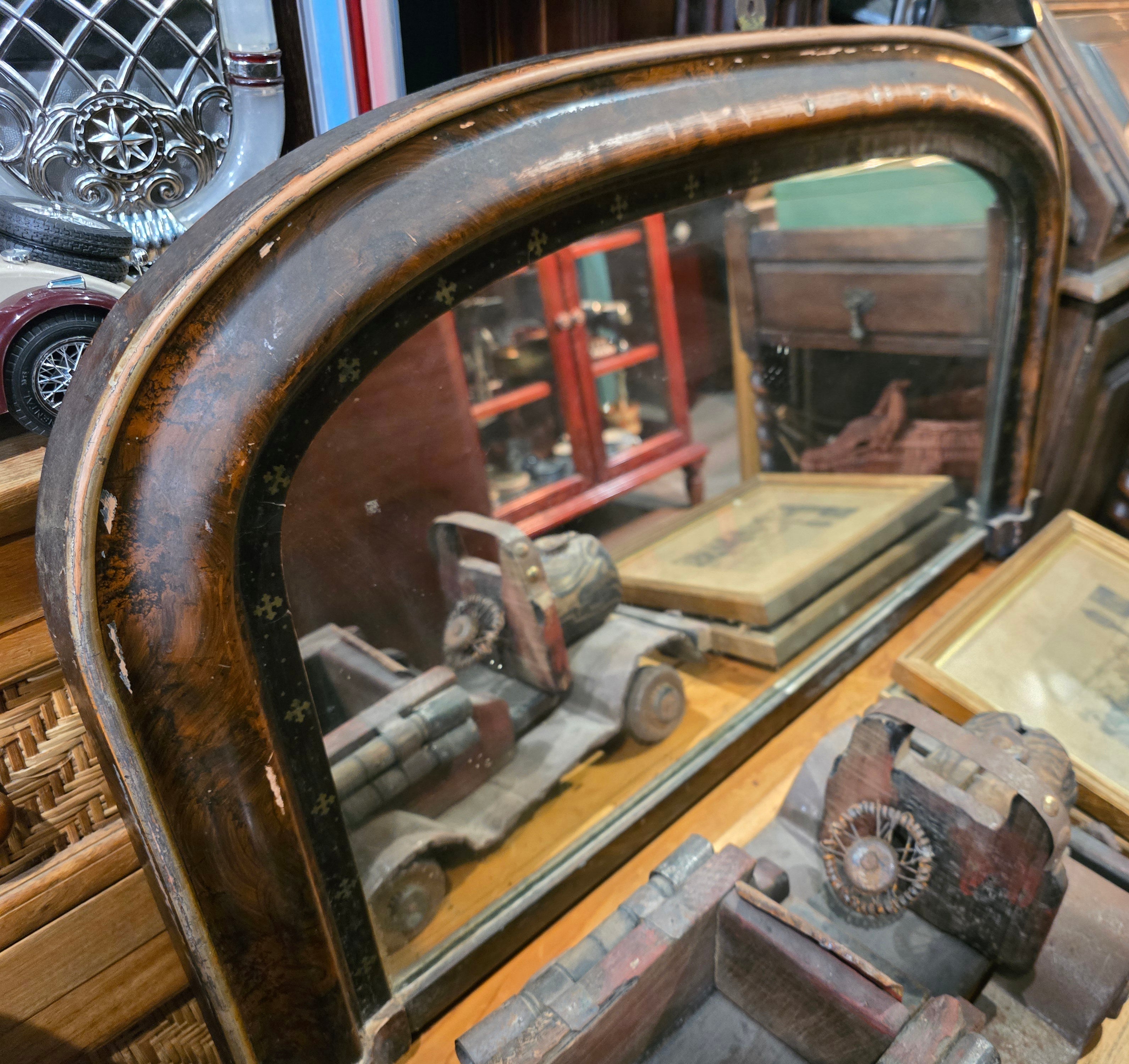 Antique 19th century french original overmantle wall mirror