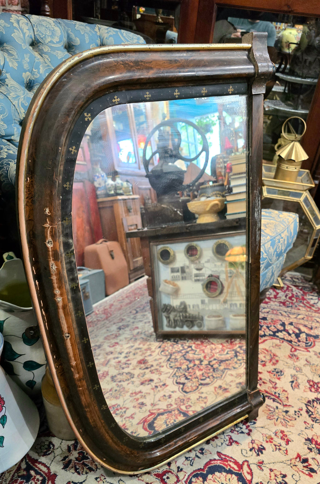 Antique 19th century french original overmantle wall mirror
