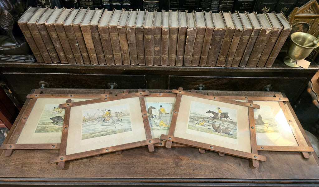 Antique framed fox hunting prints after the British artist Henry Thomas Alken (1785–1851)
