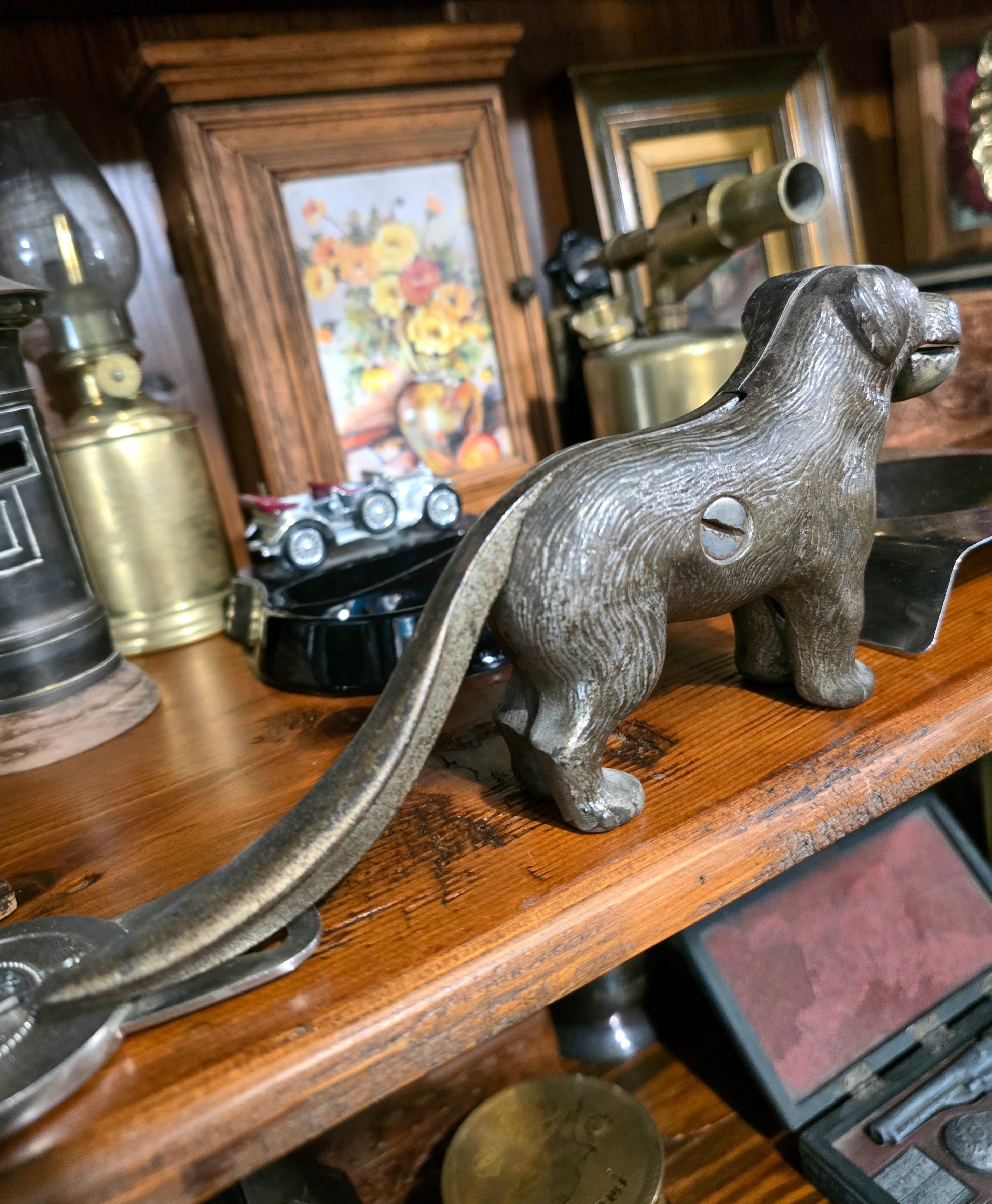 Antique Victorian-era cast iron dog nutcracker