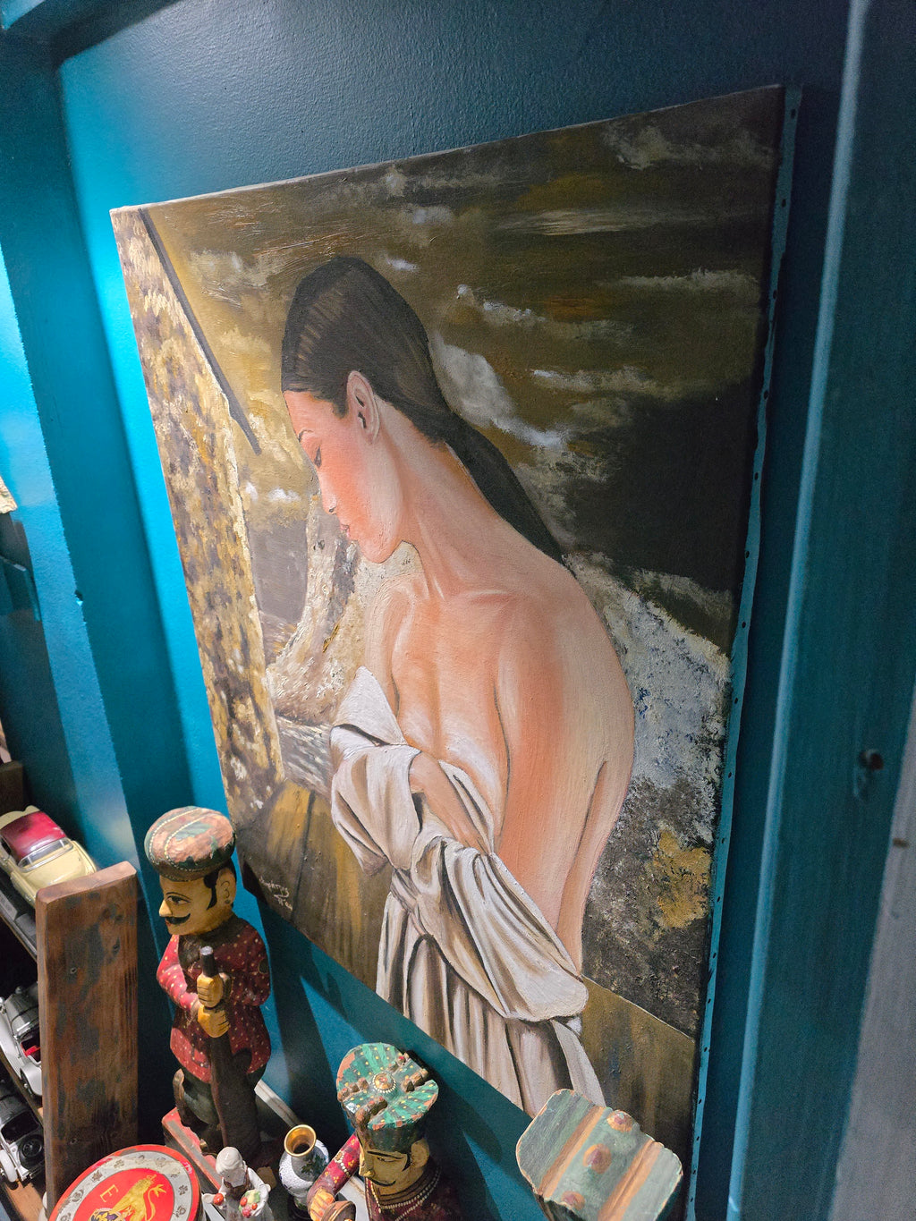 Vintage 2004 beautiful Cypriot painting of a woman