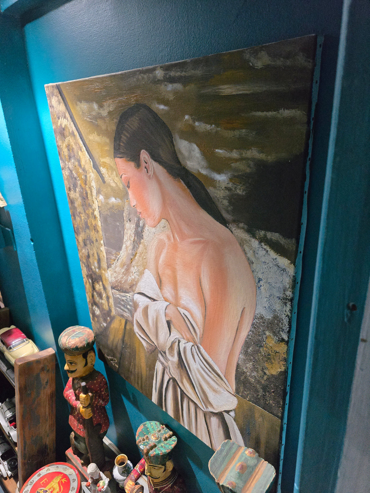Vintage 2004 beautiful Cypriot painting of a woman