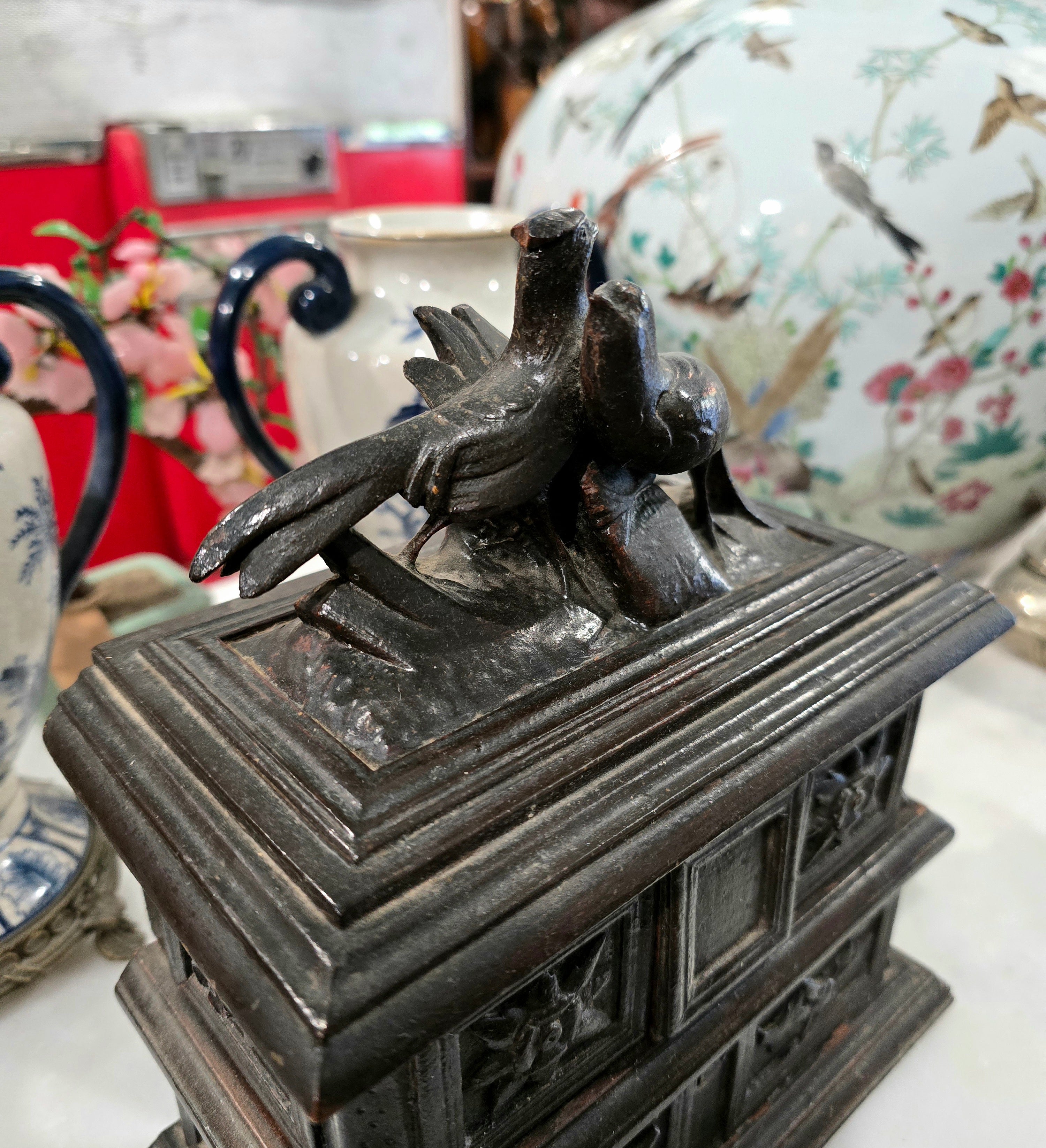 Antique 19th century Swiss Black Forest jewelry box